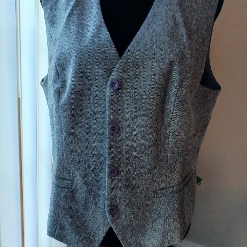 Gray tweed vest, Size L - WINTER CLEARANCE